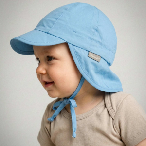 Sterntaler Schirmmütze Samtblau mit Nackenschutz aus...