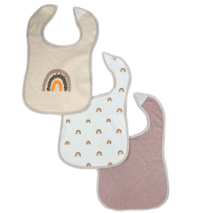 Klettlätzchen - Regenbogen Creme, Rosa (Set aus 3)...