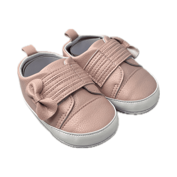 Baby Schuhe mit Schleife Kunstleder - rosa von Hütte
