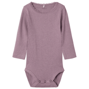 name it Body Spitze Basic altrosa langarm 68