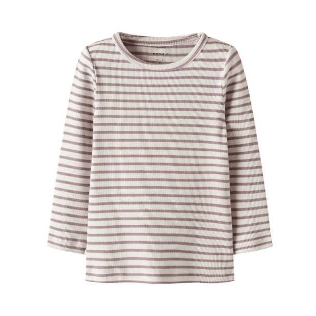 name it Basic Shirt Ringel natur altrosa