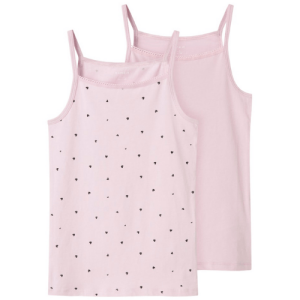 name it 2er-Pack Unterhemd Herzen rosa
