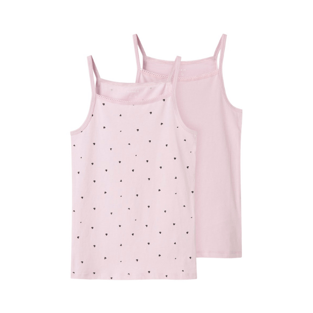 name it 2er-Pack Unterhemd Herzen rosa 146 / 152