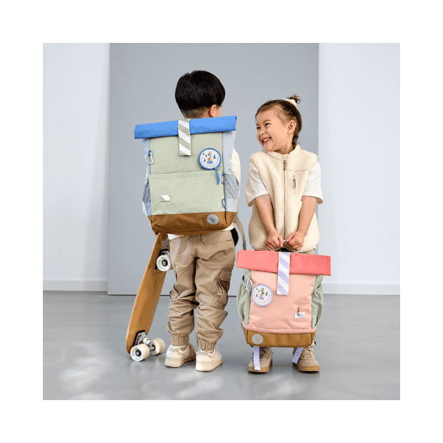 Lässig Mini Rolltop Kinder-Rucksack grün blau