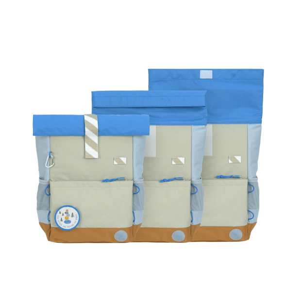 Lässig Medium Rolltop Kinder-Rucksack grün blau