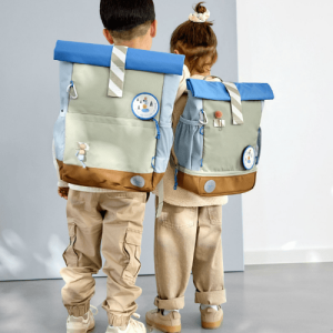 Lässig Medium Rolltop Kinder-Rucksack grün blau
