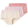 name it 3er-Set Slip Blümchen