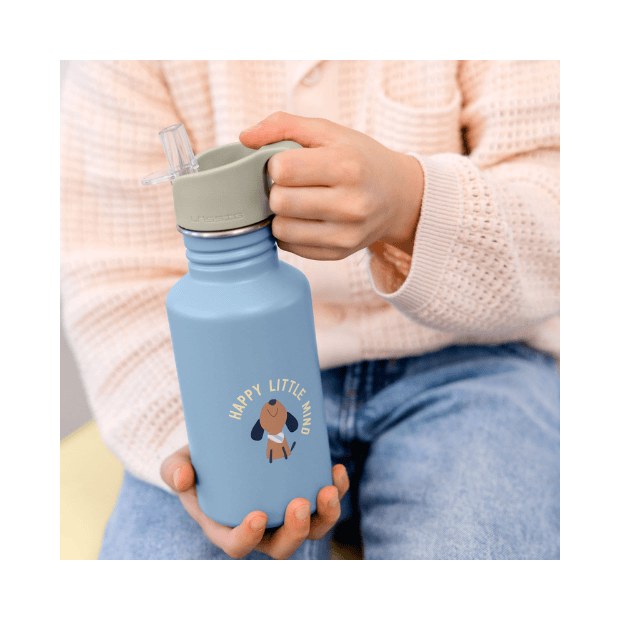 Lässig Edelstahl Trinkflasche 500 ml - Pattern Party, Blau
