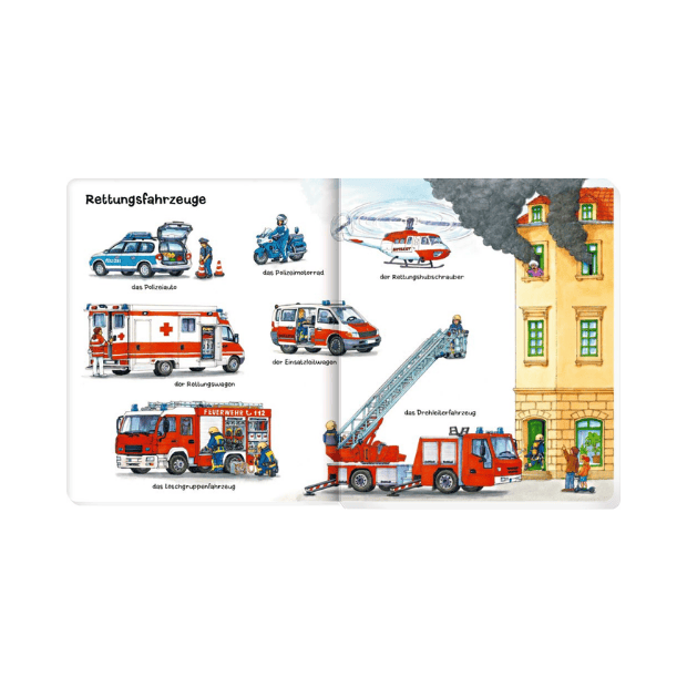 Coppenrath Buch - Löschen, baggern, pflügen: Mein Fahrzeuge-Wörterbuch