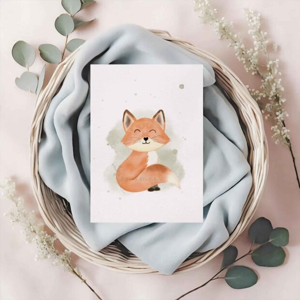 Buttercup Illustration Postkarte A6 - Fuchs inkl. Umschlag