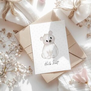 Buttercup Illustration Postkarte A6 - Hallo Baby -...