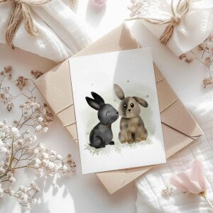 Buttercup Illustration Postkarte A6 - Hasen inkl. Umschlag