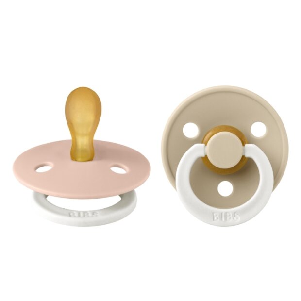 Schnuller BIBS NIGHT Symmetrischer Sauger Naturkautschuk Gr. 2 (0-6 Monate) Blush & Vanilla von BIBS