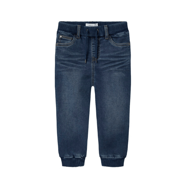 name it Baggy Fit Jeans – Jungenjeans mit Strickbund in Dark Blue Denim