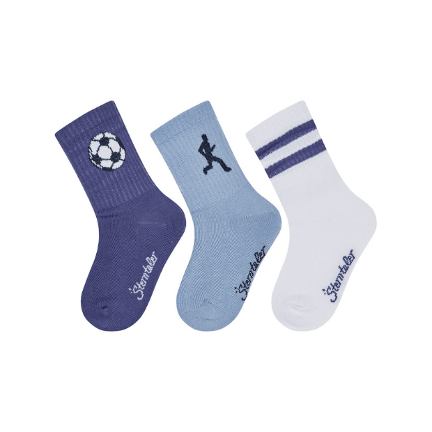 Sterntaler Socken 3er-Pack Sport – Lang mit Fußball & Jogger