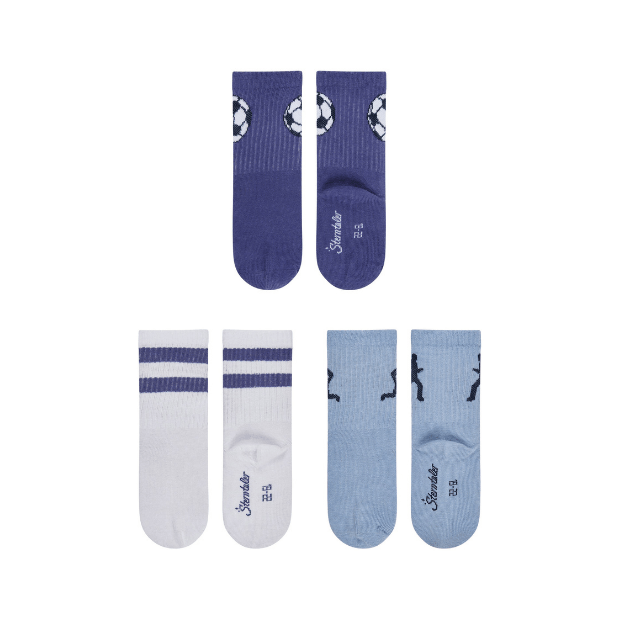 Sterntaler Socken 3er-Pack Sport – Lang mit Fußball & Jogger