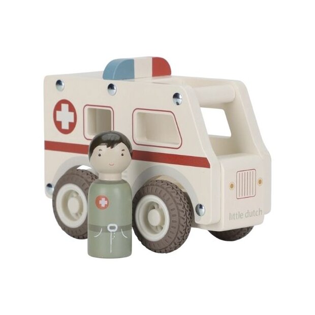 Little Dutch Holz Krankenwagen mit Figur