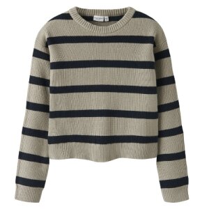 name it Ringel-Strickpulli grau blau