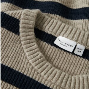 name it Ringel-Strickpulli grau blau