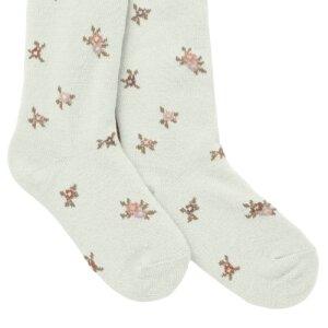 name it Strumpfhose Blümchen natur Wolle