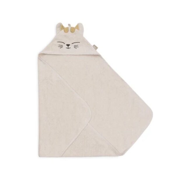 Jollein Kapuzenhandtuch Frottee 75x75cm - Katze Charlie