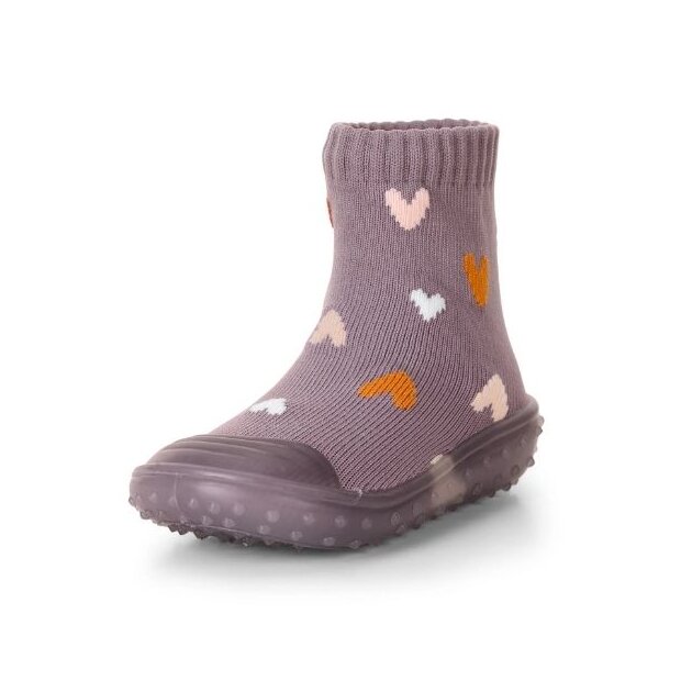 Sterntaler Adventure-Socks Herzen mit Gummisohle - pastellviolett