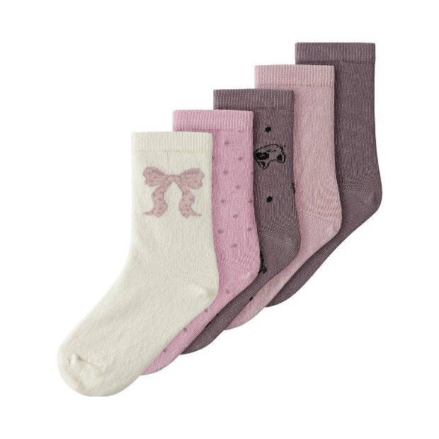 name it 5er-Pack Mädchen-Socken rosa