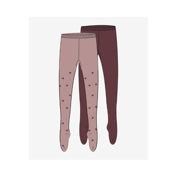 Creamie - Strumpfhosen 2-Pack - Herzchen Woodrose