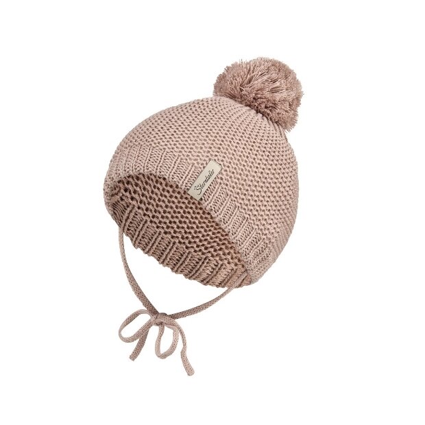 Sterntaler Klassische Bommelmütze mit Bindeband Beige