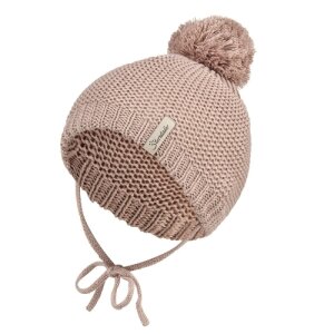 Sterntaler Klassische Bommelmütze mit Bindeband Beige