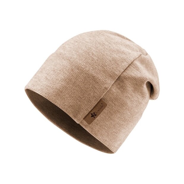 Sterntaler Beanie mit feinen Streifen in Melange-Optik - rost
