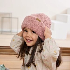 Sterntaler Teddy-Beanie mit Fleece-Futter mattrosa