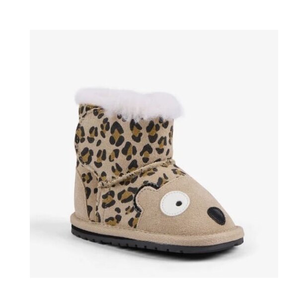 EMU Cheetah Walker - Lammfell Winterstiefel Beige Leopardenmuster