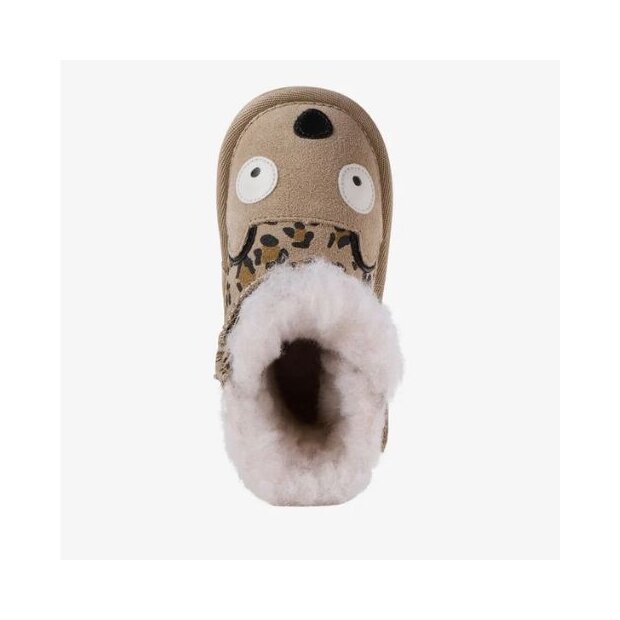 EMU Cheetah Walker - Lammfell Winterstiefel Beige Leopardenmuster