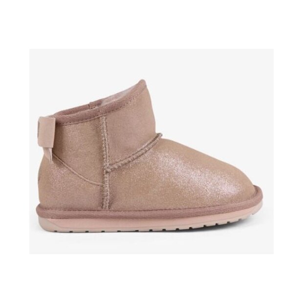 EMU Lammfell Stiefel Rigel Shine Kids - Schleife rosa glitzer