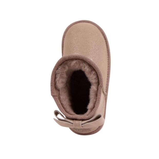 EMU Lammfell Stiefel Rigel Shine Kids - Schleife rosa glitzer