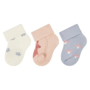 Sterntaler Erstlingssocken 3er-Pack Hase & Pilz - ecru