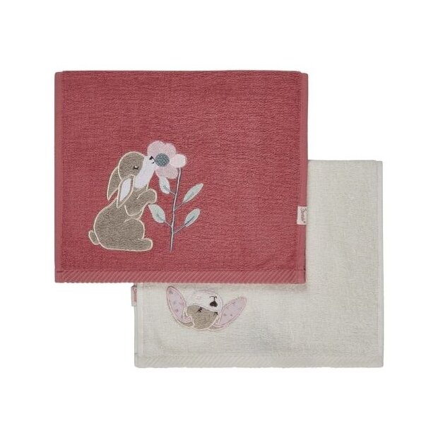 Sterntaler Kinderhandtuch 2er-Pack Hanni 50x30 cm - perlrosa