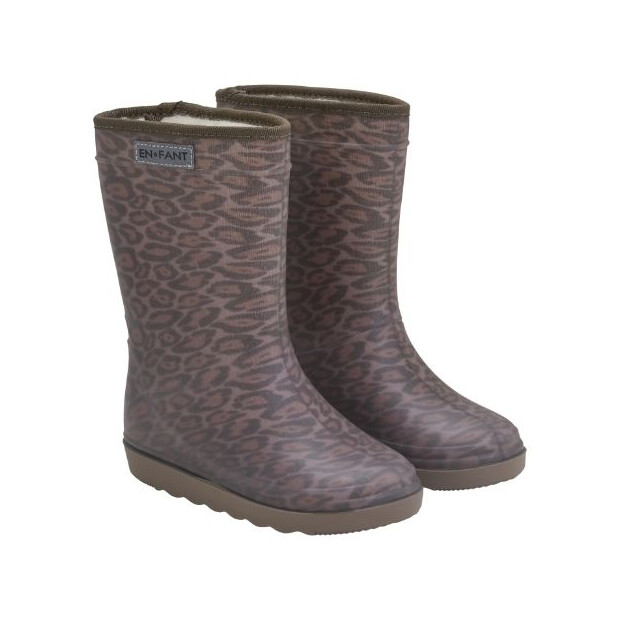 En Fant KInder- Thermo -Regenstiefel mit Wollfutter Leopardenmuster