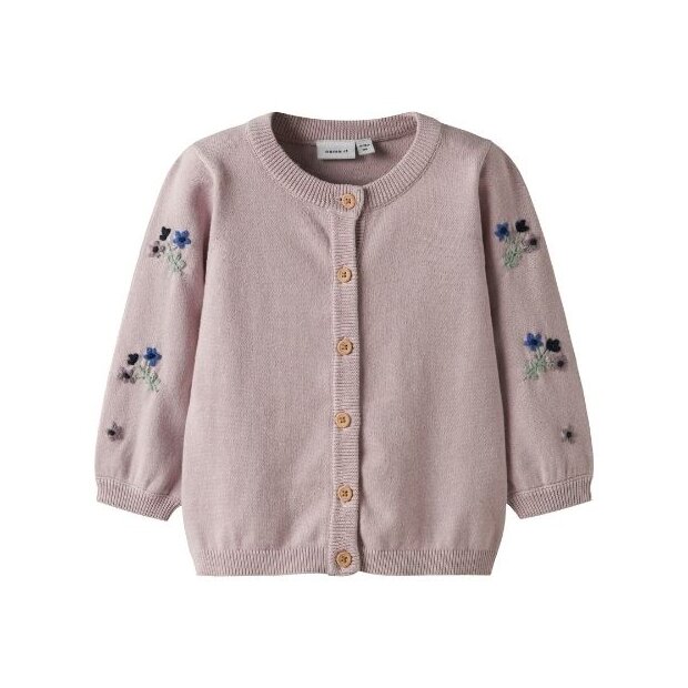 name it Strickjacke - Blümchen Burnished Lilac