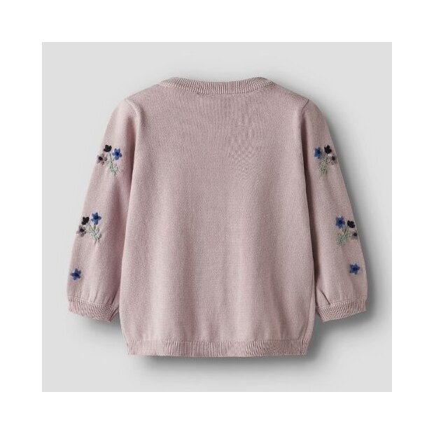 name it Strickjacke - Blümchen Burnished Lilac