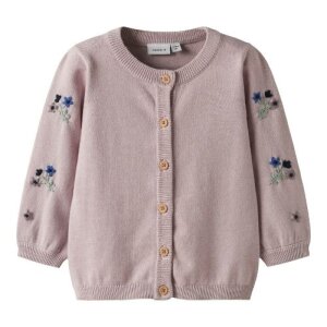 name it Strickjacke - Blümchen Burnished Lilac
