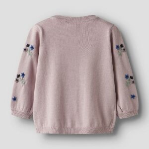 name it Strickjacke - Blümchen Burnished Lilac