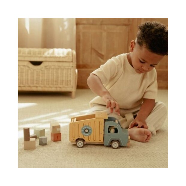 Little Dutch Holz Muldenkipper Müllwagen mit Figur