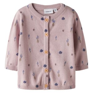 name it Strickjacke - Blümchen Allover Burnished Lilac