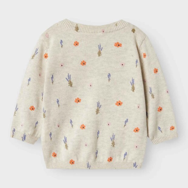 name it Strickjacke - Blümchen Allover Peyote Melange