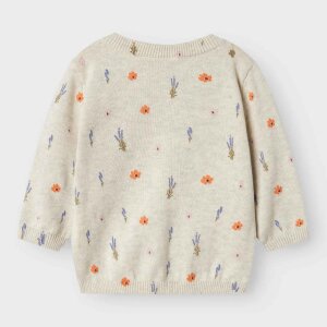 name it Strickjacke - Blümchen Allover Peyote Melange