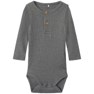 name it Langarmbody Knöpfe grau
