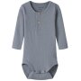 name it Langarmbody Knöpfe blau grau