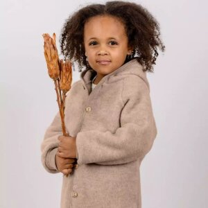 Engel Natur Kapuzenjacke 100% Bio-Merinoschurwolle - sand...